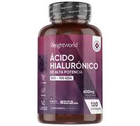 Cápsulas de Ácido Hialurónico 600 mg 120 cápsulas - Fórmula de Origen Natural con Ácido Hialurónico Puro Concentrado al 90 %