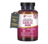 Cápsulas de ajo premium sin olor | 45.000 mg por cápsula blanda | 200 cápsulas blandas de súper alta resistencia | Extracto de aceite de ajo premium prensado en frío y desodorizado de Allium Sativum