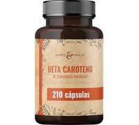 Cápsulas de betacaroteno de zanahorias naturales - 210 cápsulas de bronceado con betacaroteno - 7 mg de betacaroteno por cápsula - paquete de suministro de cápsulas de caroteno