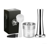 Cápsulas de café de acero inoxidable 304 para máquina ILLY compatibles con espresso para cápsulas, kit de cepillo de cuchara de manipulación diseñado para mayor durabilidad