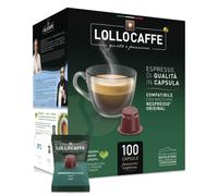 Lollo Caffè – Cápsulas de Café Mezcla Descafeinado DEK compatible con Nespresso – 100 cápsulas