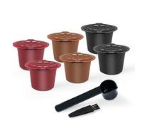 Cápsulas de café reutilizables compatibles con N espresso OriginalLine, cápsulas de café recargables BENFUCHEN para N espresso OriginalLine, 2 negras + 2 rojas + 2 marrones