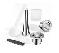 Cápsulas De Café Reutilizables Compatibles Con Nespresso, Tazas De Café Espresso Crema, Cápsulas De Café Rellenables De Acero Inoxidable, Filtros Con Anillo Dosificador Y Prensador.(2 pod t d)