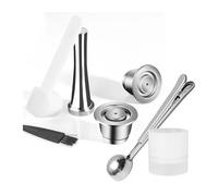 Cápsulas De Café Reutilizables Compatibles Con Nespresso, Tazas De Café Espresso Crema, Cápsulas De Café Rellenables De Acero Inoxidable, Filtros Con Anillo Dosificador Y Prensador.(2 pod t ds)