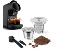 Cápsulas de café reutilizables de acero inoxidable grandes y pequeñas compatibles con L'OR Barista LM8012, cápsulas de café rellenables de metal para cápsulas de espresso L'or