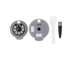 Cápsulas de café reutilizables para Bosch para Tasimo, juego de cápsulas de café reutilizables, para Bosch para Tasimo, taza gris de 12 g de capacidad con tapas de silicona de 60 ml y 180 ml, incluye