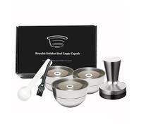 Cápsulas De Café Reutilizables, Recargables, 80/150ML, Compatibles Con Vertuo, Cápsulas, Compatibles Con Nespresso, Cápsulas De Café Vertuoline Con Manipulación(3pcs with Tamper)