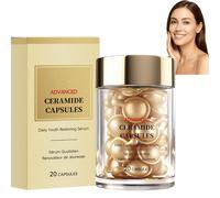 Cápsulas de ceramida Hydrating Serum, Daily Skin Barrier Repair & Moisture Boost, Cápsulas reafirmantes antiedad para líneas finas y elasticidad, esencia de ceramida blanqueadora y suavizante (1