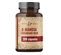 Cápsulas de D-Manosa y Arándano Rojo - 200 cápsulas veganas - con D-Manosa en polvo y arándano - 500 mg por dosis diaria
