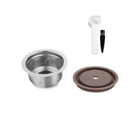 Cápsulas de Espresso Reutilizables para Vertuo /Next/. Cápsula de Café Recargable con Tapa de Silicona, Cuchara y Cepillo, 230 Ml.