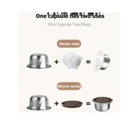 Cápsulas de Espresso Reutilizables para Vertuo /Next/. Cápsula de Café Recargable con Tapa de Silicona, Cuchara y Cepillo, 230 Ml.