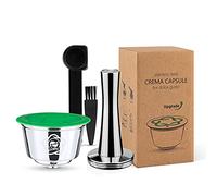 Cápsulas de filtro de café para Dolce Gusto, recargables, reutilizables, de acero inoxidable + manipulador de café + cuchara + cepillo
