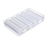 Cápsulas de monedas Case Suministros de recipiente de contenedor de almacenamiento de monedas de plástico 30 mm 100pcs