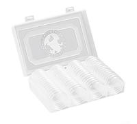 Cápsulas de monedas de 41 mm, caja de almacenamiento - 60 piezas de soporte numismático con arandelas de espuma ajustables, para monedas de 19 a 41 mm - Estuche seguro de doble capa, para colección