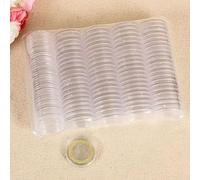 Cápsulas de monedas transparentes, 100 unidades de plástico redondo para monedas, funda protectora de 27 mm, soporte de almacenamiento de monedas para conservación de exhibición de colección