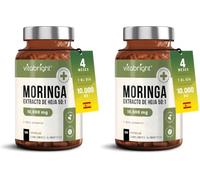Cápsulas de Moringa Pura | Alta Potencia 10.000 mg | 4 Meses - 1 al Día | Sin Aditivos | Cápsulas de Superalimento Vegano en Polvo | Extracto Puro de Hoja de Moringa | VitaBright (Paquete de 2)