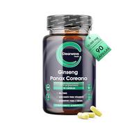 Cápsulas de Panax Ginseng | 10,000 mg de Ginseng Coreano Por Cápsula | 20% de Ginsenósidos | Suministro para 90 Días | Extracto Vegano de Alta Concentración Para Hombres y Mujeres