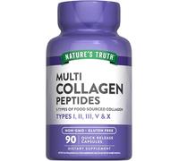 Cápsulas de proteínas multicolágeno, 90 unidades, tipo I, II, III, V, X, píldoras de péptido de colágeno | sin OMG, suplemento sin gluten | por Nature's Truth