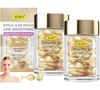 Cápsulas de Sérum de Retinol,2pcs Retinol Correxion Suavizado de Líneas Suero de Noche,Cápsulas de Suero de Retinols,Suero Regenerador de Retinols para Reparación,con Veneno de Abeja