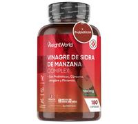 Cápsulas de Vinagre de Sidra de Manzana 1860 mg 180 Unidades con Cayena, Jengibre y Cúrcuma Sin Sabor Fuerte