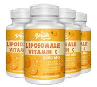 Cápsulas de Vitamina C Liposomal 2000 mg(4 Paquetes), Máxima Absorción, Vitamina C Altamente Concentrada, Ascorbato, Suplemento Antioxidante, Libre de Soja