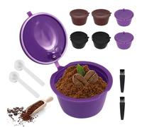 Cápsulas Filtros De Café, 6 Piezas Cápsulas De Café Recargables Capsulas Reutilizables Para Cafetera, Capsulas Reutilizables dolce gusto (Marrón+morado+Negro)