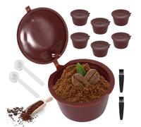 Cápsulas Filtros De Café, 6 Piezas Cápsulas De Café Recargables Capsulas Reutilizables Para Cafetera, Capsulas Reutilizables dolce gusto (Marrón-6PCS)