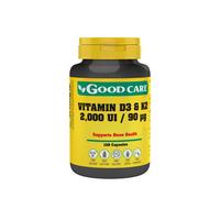 Cápsulas Good Care de vitamina D3 2000 UI y K2 90 mcg x120