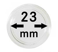Capsulas para monedas 23 mm (10 piezas) [Lindner 2250023], con superficie extremedamente resistente contra arañazos - Diámetro interior: 23 mm (2250023)