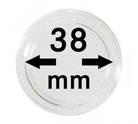 Capsulas para monedas 38 mm (10 piezas) [Lindner 2250038], con superficie extremedamente resistente contra arañazos - Diámetro interior: 38 mm