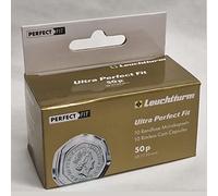 Cápsulas para monedas británicas de 50 peniques de 50 peniques Ultra Perfect·Fit - Cápsulas de monedas premium de Leuchtturm 10 unidades