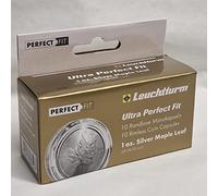 Cápsulas para monedas Ultra Perfect·Fit para monedas de 1 onza de hoja de arce, plata (38,0 mm) - Cápsulas premium de monedas de Leuchtturm Pack de 10