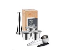 Cápsulas reutilizables de acero inoxidable para Nespresso Essenza Mini, paquete de 3, sin goma, fáciles de rellenar y limpiar.
