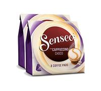 Cápsulas Senseo Cappuccino Choco, café con sabor a chocolate, pack de 2, 2 x 8 cápsulas