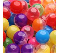 Cápsulas vacías de 1.33 pulgadas - 7 colores garantizados, 1.33" Empty Capsules 34 mm - 100 Count, Yellow, Orange, Pink, Red, Green, Light Blue, Purple