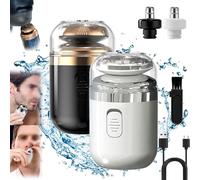 Capsule Razor, Capsule Razor Mini Portable Electric Shaver, 2-in-1 Capsule Shaver & Nose Hair Trimmer, USB Rechargeable Ipx7 Waterproof for Men Women (Black+White)