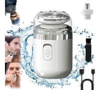 Capsule Razor, Capsule Razor Mini Portable Electric Shaver, 2-in-1 Capsule Shaver & Nose Hair Trimmer, USB Rechargeable Ipx7 Waterproof for Men Women (White)