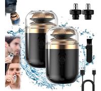 Capsule Razor, Capsule Razor Mini Portable Electric Shaver, 2-in-1 Capsule Shaver & Nose Hair Trimmer, USB Rechargeable Ipx7 Waterproof for Men Women (Black*2)