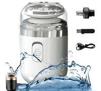 Capsule Razor, Mini Portable Electric Shaver, 2-in-1 Capsule Shaver & Nose Hair Trimmer, Portable Multifunctional Capsule Shave Men's Razor, with Nose Hair Trimmer, Waterproof (White)