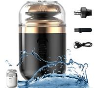 Capsule Razor, Mini Portable Electric Shaver, 2-in-1 Capsule Shaver & Nose Hair Trimmer, Portable Multifunctional Capsule Shave Men's Razor, with Nose Hair Trimmer, Waterproof (Black)