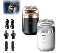 Capsule Razor, Mini Portable Electric Shaver, Portable Multifunctional Capsule Shave Men'S Razor, Mini Electric Shaver, Mini Razor (Black+White)