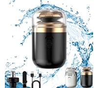 Capsule Razor, Mini Shavers for Men, Mini Portable Electric Shaver, 2-in-1 Capsule Shaver & Nose Hair Trimmer, Neuester Tragbarer Elektrischer Mini-Rasierer, Washable Rotary Razor (Black)