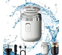 Capsule Razor, Mini Shavers for Men, Mini Portable Electric Shaver, 2-in-1 Capsule Shaver & Nose Hair Trimmer, Neuester Tragbarer Elektrischer Mini-Rasierer, Washable Rotary Razor (White)