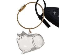 Capsules Cat Hair Memorial Keychain | Botella cápsulas Almacenamiento Cabello Gato | Llavero Transparente Pet Furs & Whisker Storage | Regalo Recuerdo Colgante Decorativo por pérdida Amigo Peludo