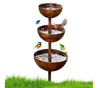 Captador de Agua de Lluvia | 3 Niveles Metálico Decorativo Resistente a la Intemperie | Bebedero para Aves Que Atrapa Agua para Patio | para Pasarela Piscina Jardín Macizo Paisajismo Granja Hogar