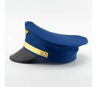 Captain Airline Hat for Men - Holiday Party Cap, Pilot Dress Hat | Sombrero de uniforme armada ajustable, accesorio de borde adornado con bordado de estilo de vuelo retro para hombres de cosplay de Ha