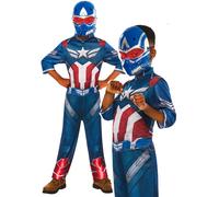 Captain America Brave New World Infantil con Licencia Disfraz + Máscara