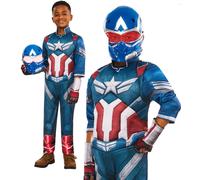 Captain America Lujo Traje de Niños Superhéroe Marvel Disfraz + Máscara