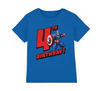 CAPTAIN AMERICA Marvel Birthday 4 Camiseta Infantil, Azul Real, 3-4 A