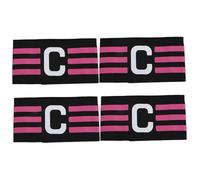Captain Bands Soccer 4pcs Arzuelo Negro Ajustable elástico para Juventud Adulta Jugador de fútbol de Deportes de Baloncesto, fútbol de Brazalete de capitanes